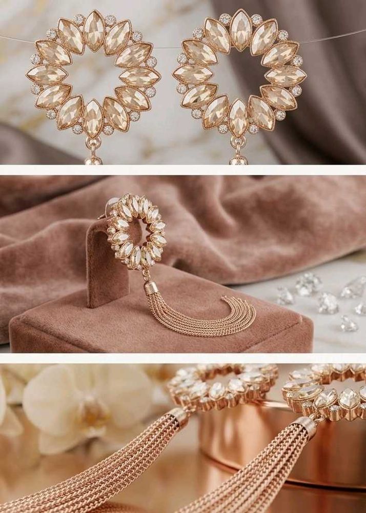 Elegant Rose Gold Tassel Earrings