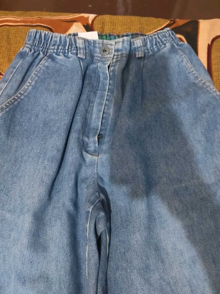Vintage Wash Denim Pants