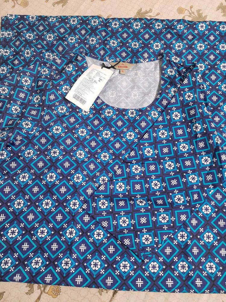 Stylish Blue Geometric Print Kurta