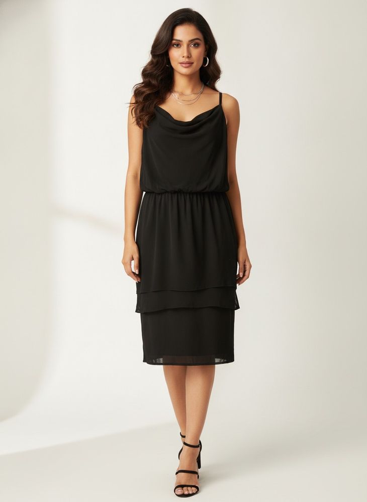 Chic Black Layered Dress