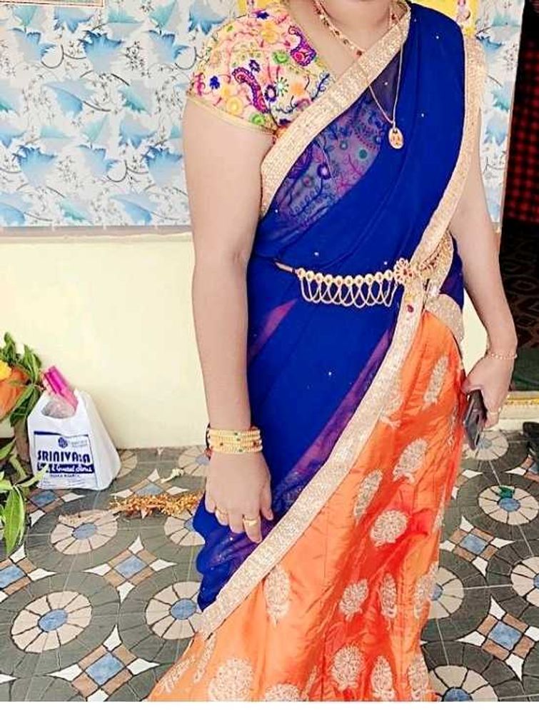 Orange Embroidered Lehenga Choli Set