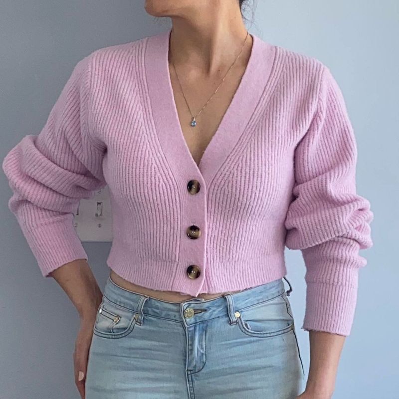 h&amp;m pink cropped cardigan 💐🎀