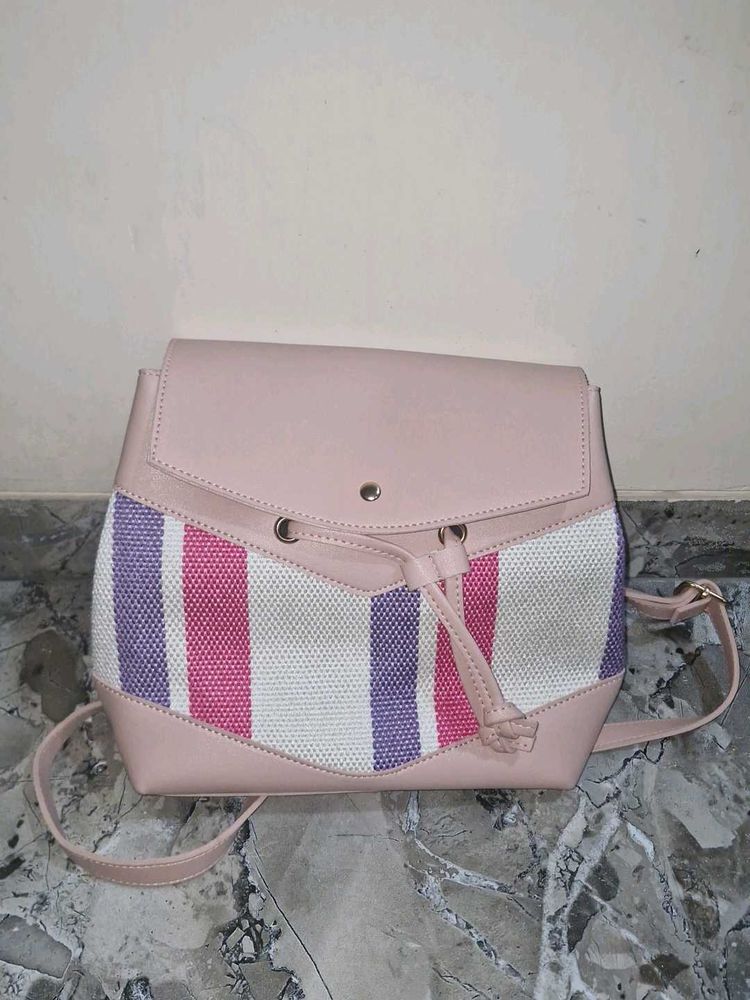 Cute Striped Pink Backpack