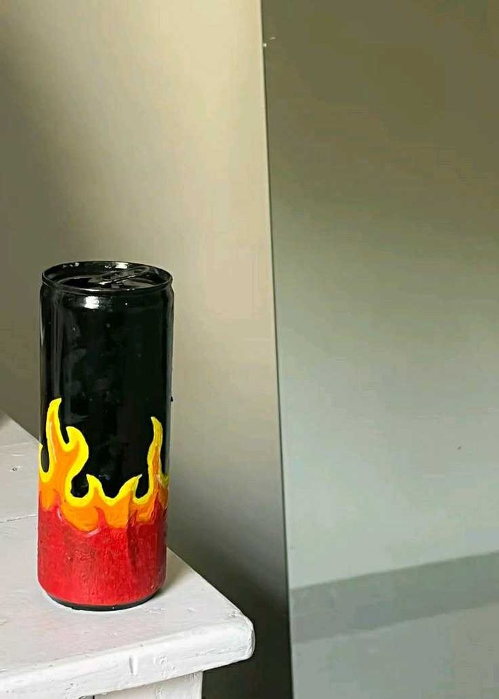 Hand-Painted Flame Art Vase | Unique Handmade Ar
