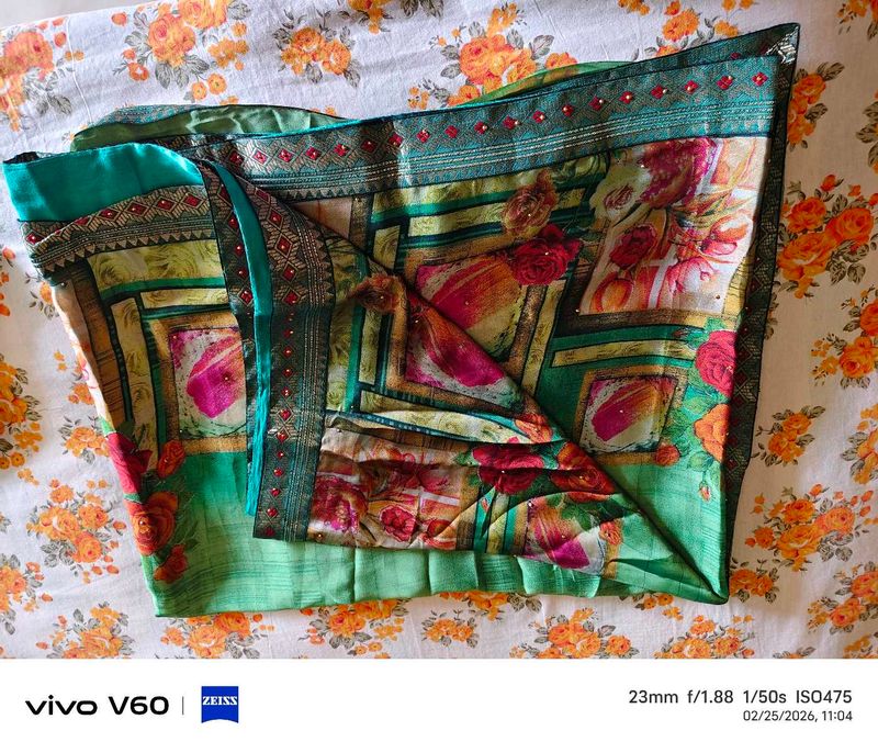 Elegant Floral Print Saree