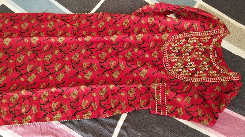 Elegant Red Printed Kurti