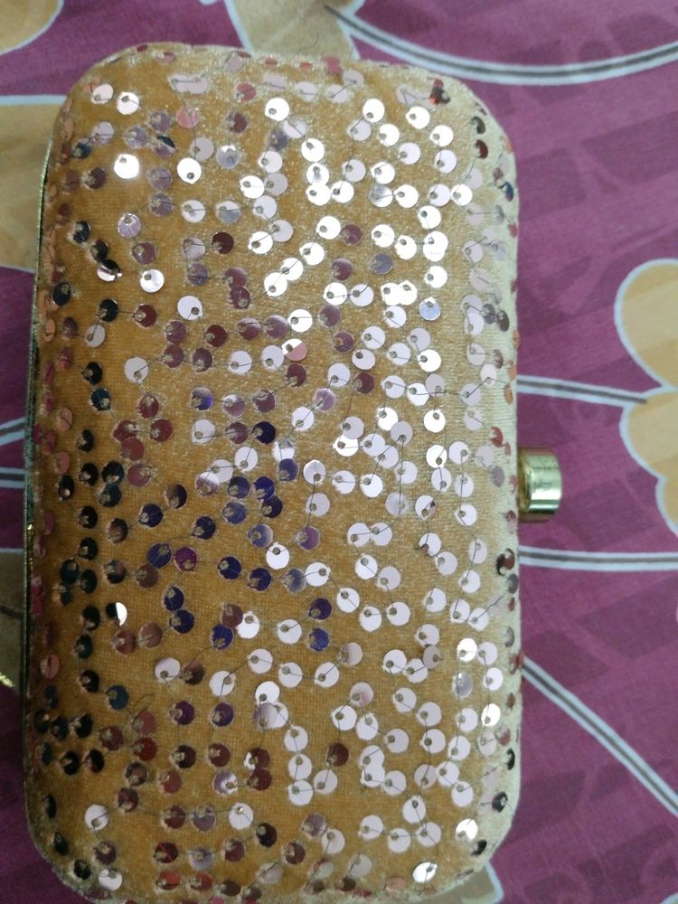 new Gold Sequin Evening Clutch