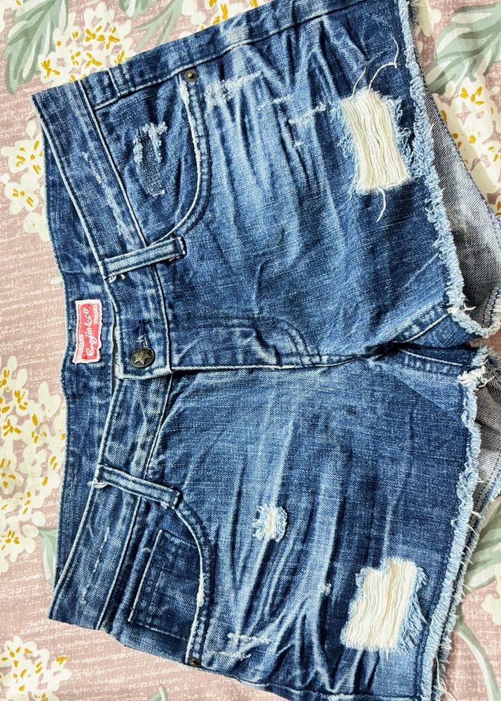 Distressed Denim Shorts