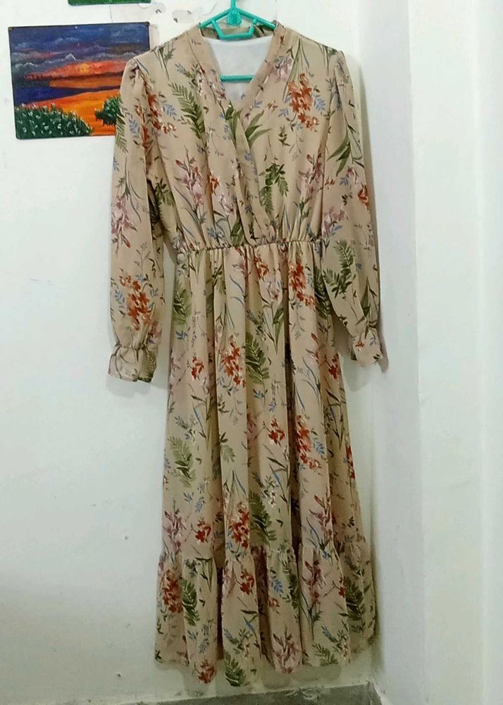 Elegant Floral Print Midi Dress