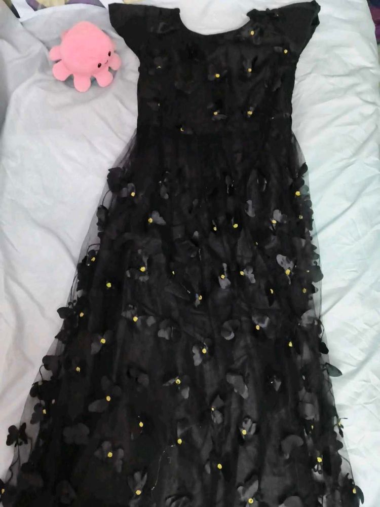 Elegant Black Embellished Gown