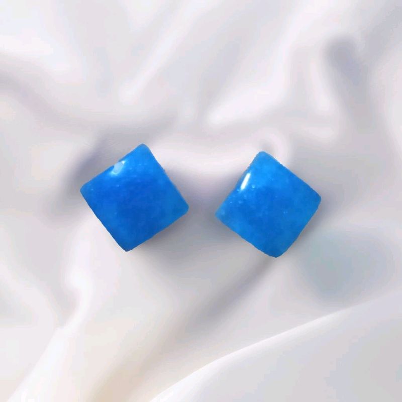 Blue Resin Handmade Studs