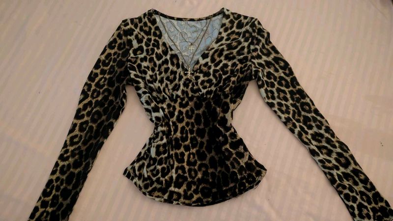 y2k leopard print top ˚⟡˖ ࣪