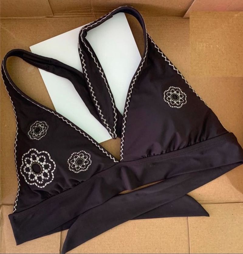 La Blanca Brown Tropical TapestryBanded Halter