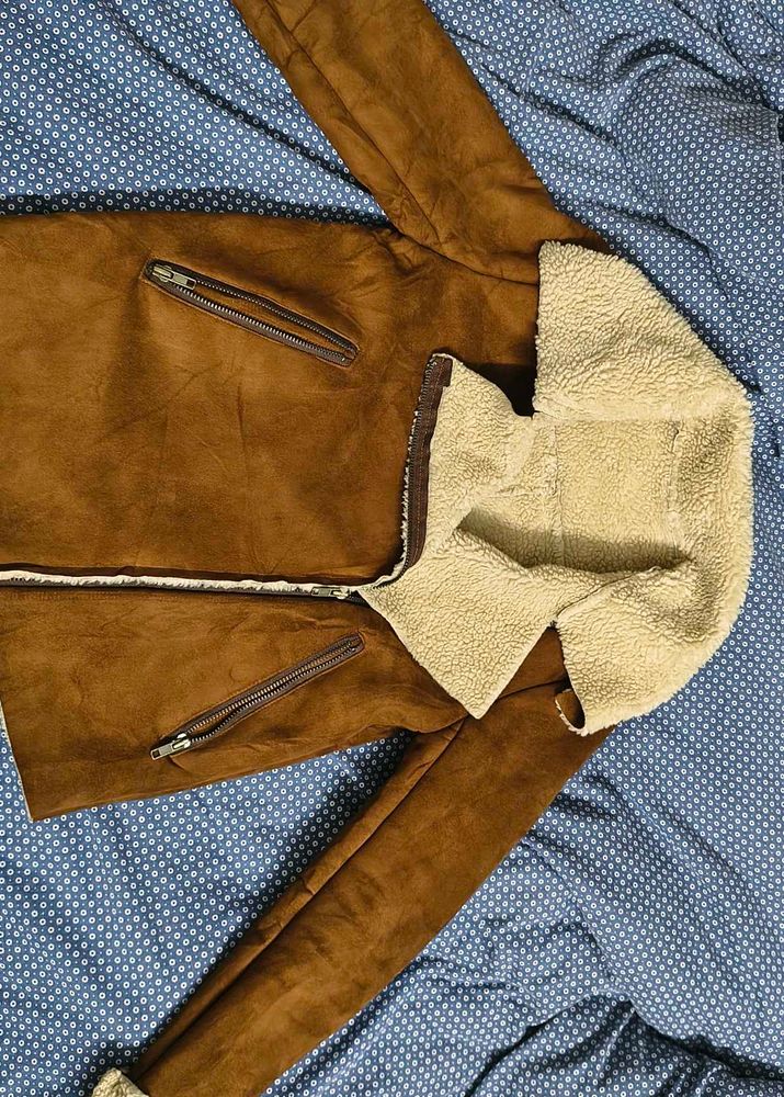 Brown Sherpa Lined Jacket (zara dupe)