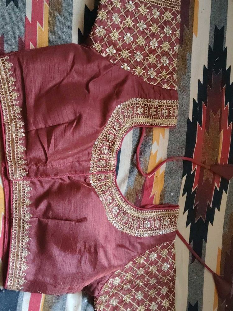 Maroon Embroidered Blouse