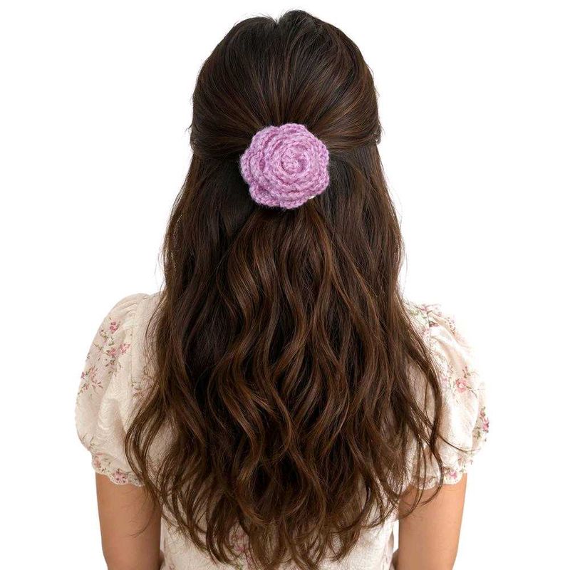 Charming Crochet Rose Hair Clip