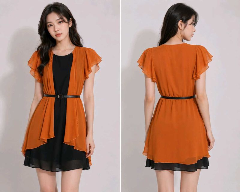 black and orange 🍊 😍 mini dress