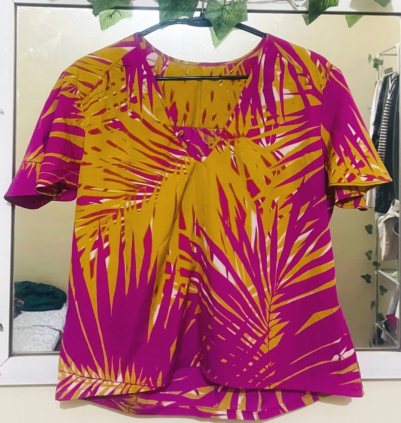 Pink &amp; Yellow Burst Top