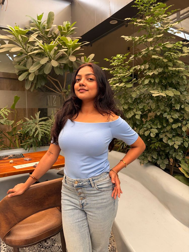 Light Blue Off-Shoulder Top MEDIUM size