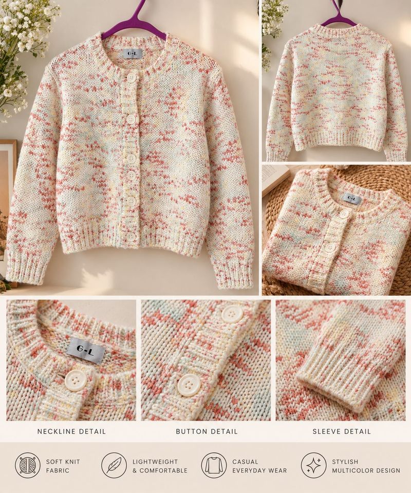 Chic Multicolor Knit Cardigan