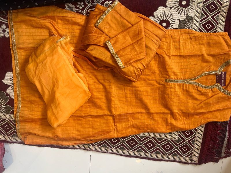 Orange Kurta Set with Dupatta