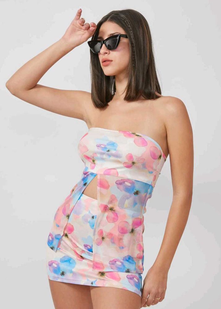 Floral co ord Mini skirt top Dress