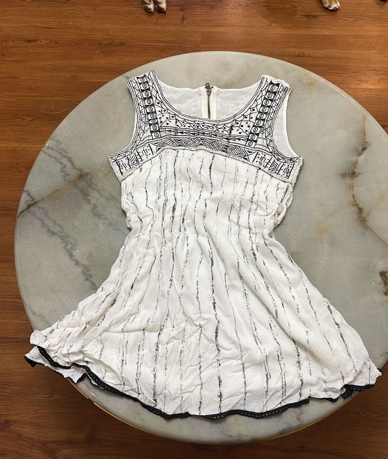 Bohemian White Mini Dress