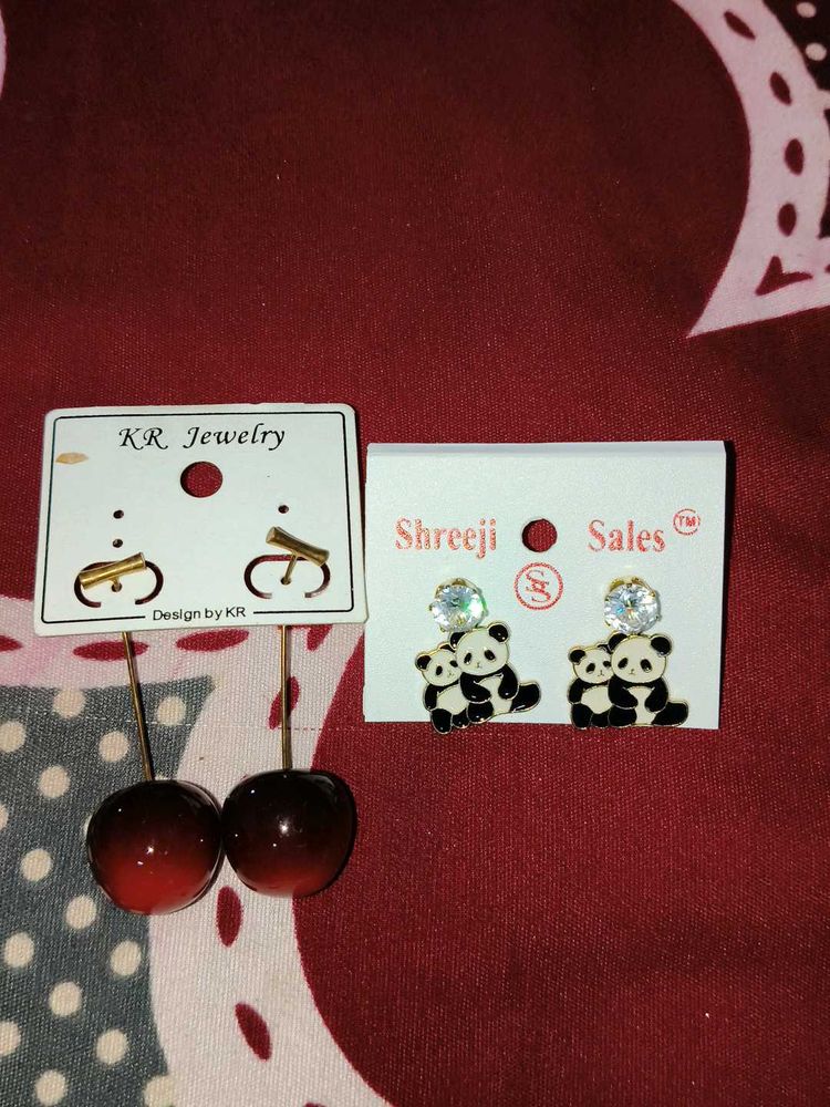 Cute Panda &amp; Cherry Earrings