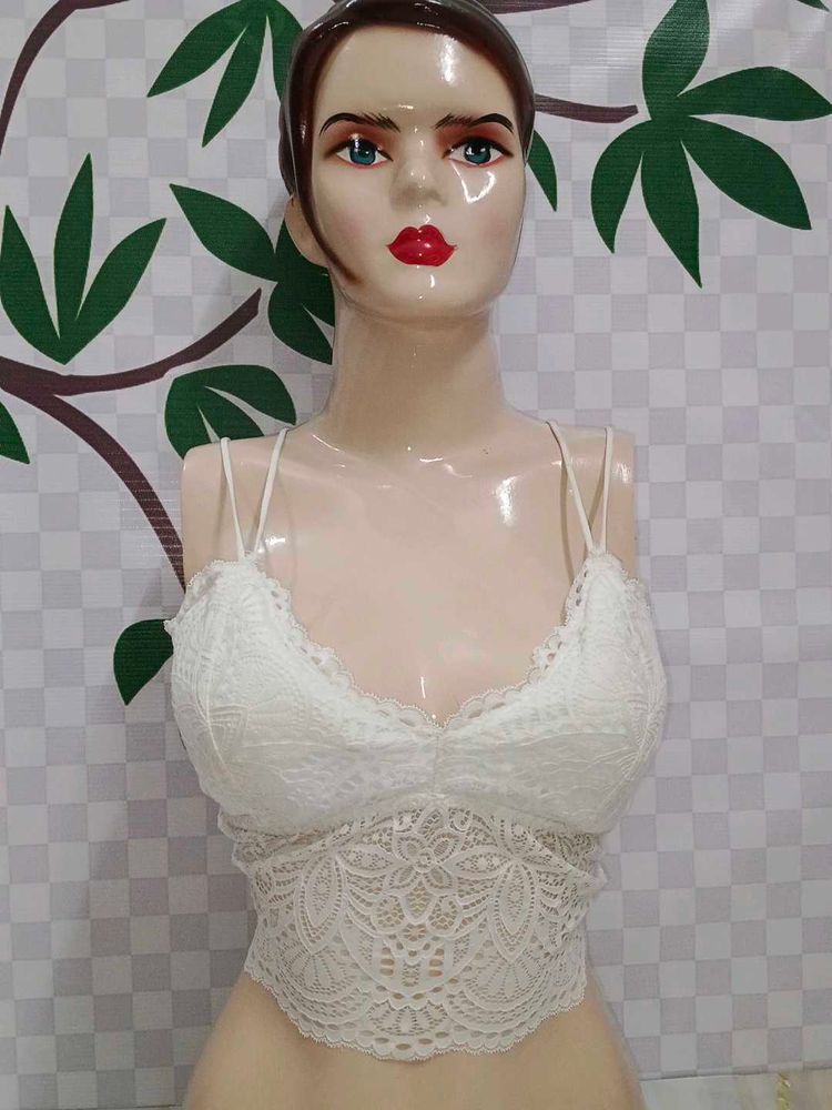 (1200)White Lace Bralette