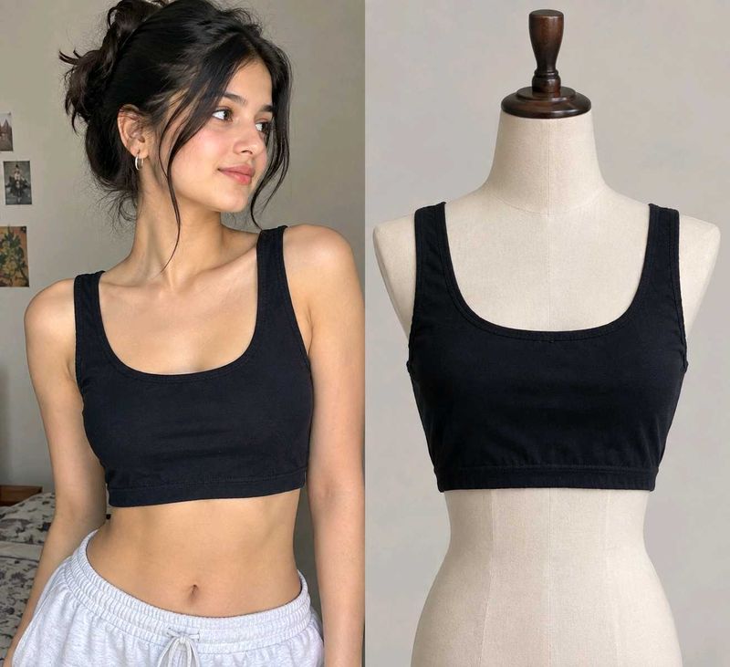 Dark navy blue Crop Sports Bra