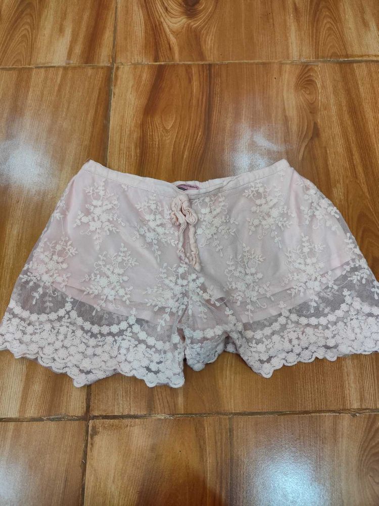Pink Lacy Fairycore Shorts