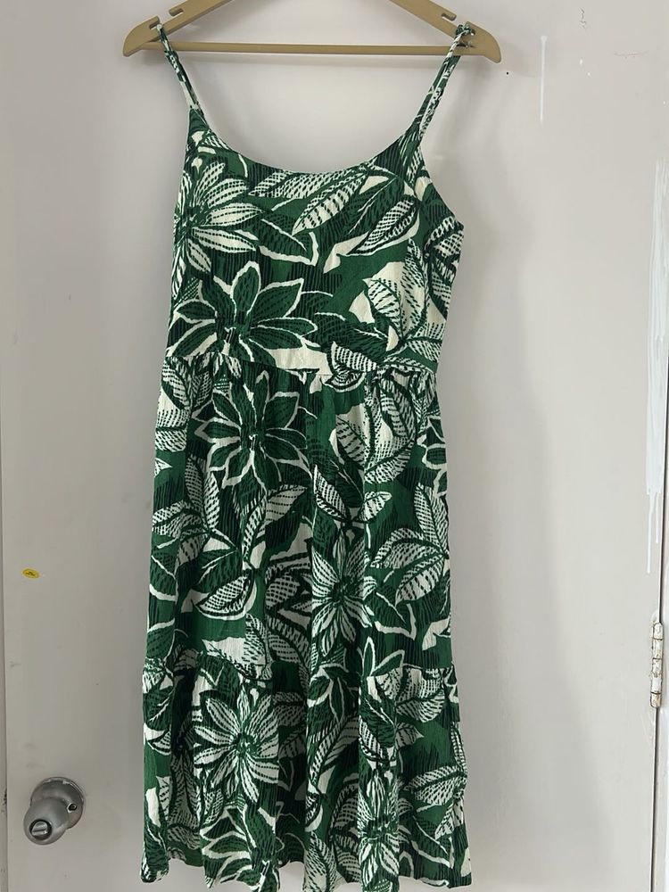 Green Floral Print Sundress
