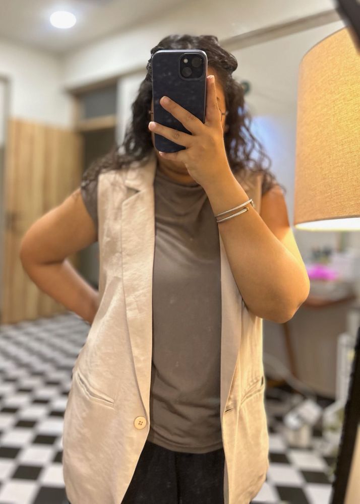 Stylish Beige Blazer Jacket