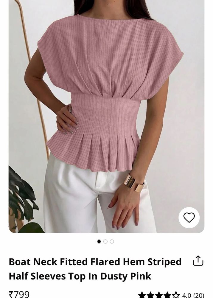 New Pink Pleated Top