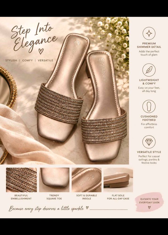 Sparkling Embellished Heeled Slides