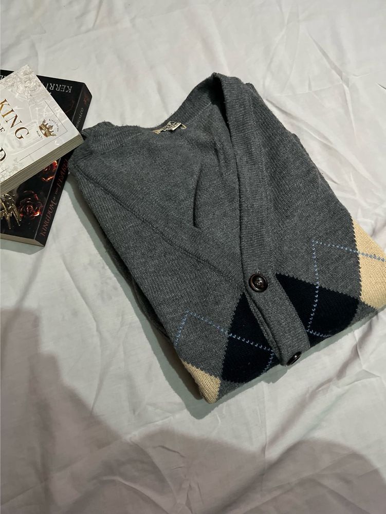 Argyle Knit Cardigan