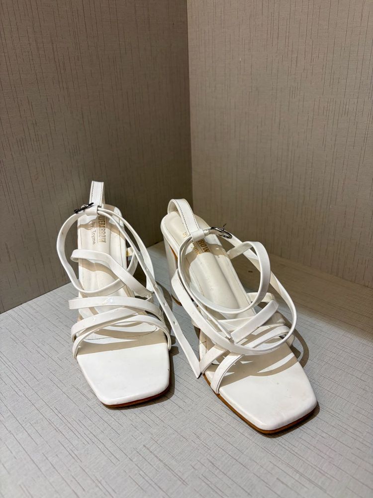 White Strappy Heels