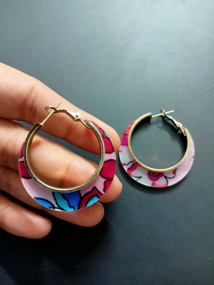 Funky Floral Hoop Earrings