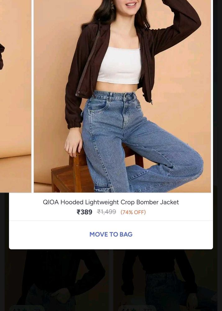Lightweight Crop Bomber Jacket