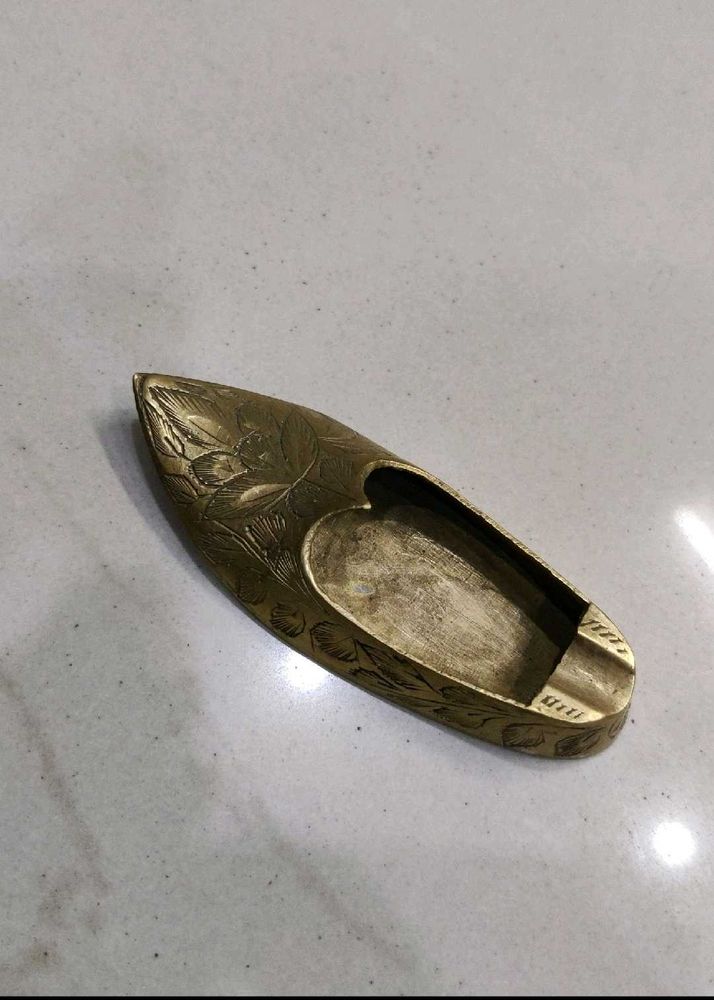 Vintage Brass Shoe Ashtray