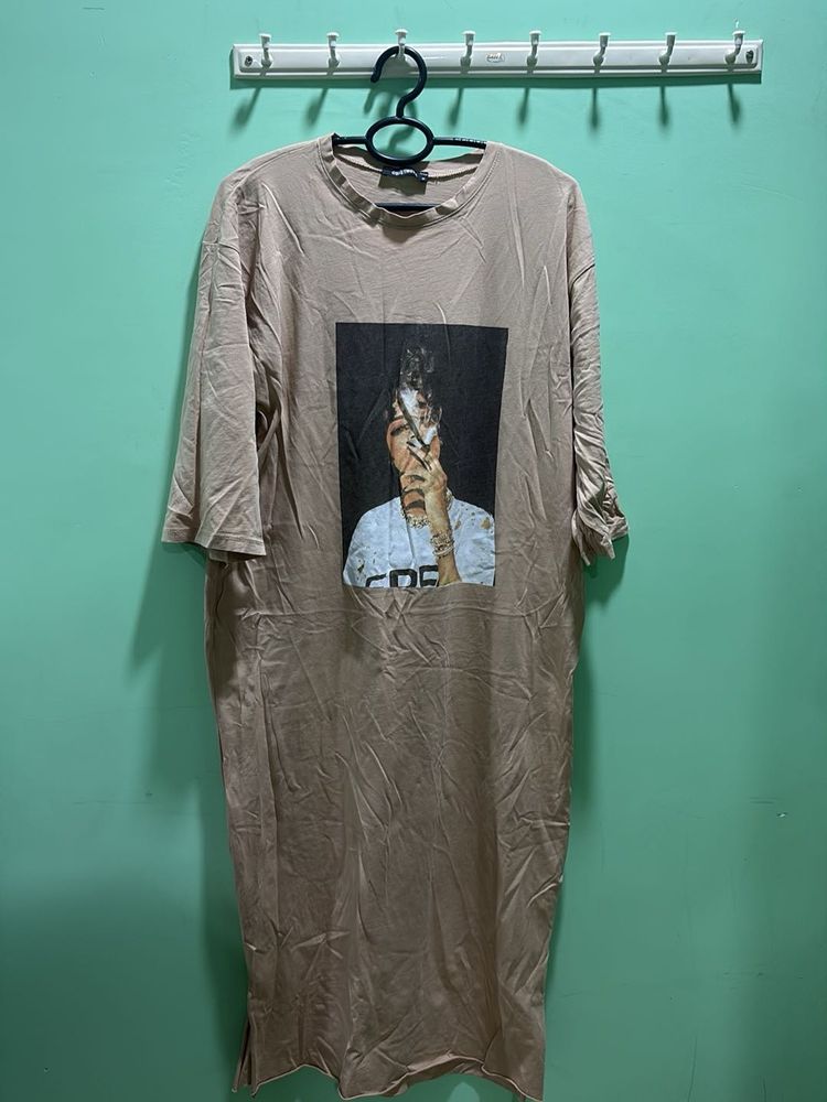 Graphic Print Oversized Tunic Top