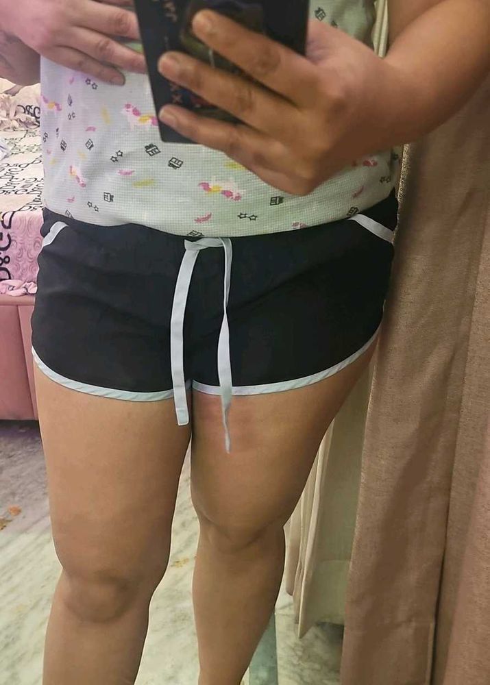 Black &amp; White Trim gym Shorts
