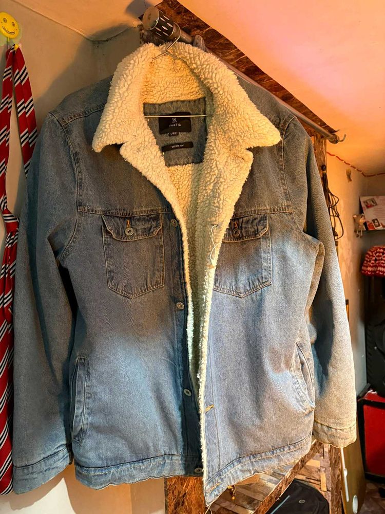 Denim Jacket with Sherpa Lining