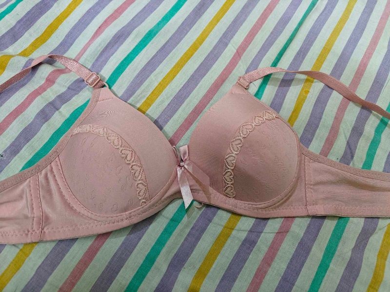 Pink Bra with Heart Detail
