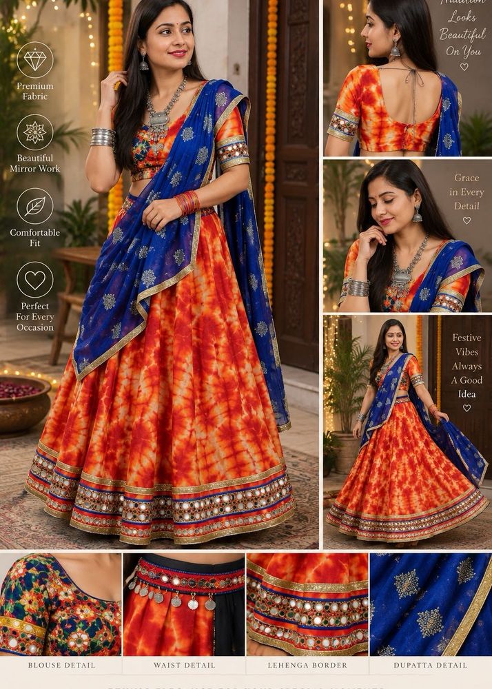 Tie-Dye Lehenga Choli Set