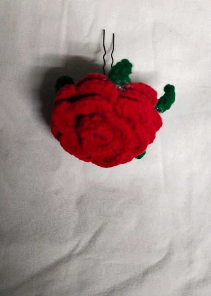 Red Rose Hair Pin