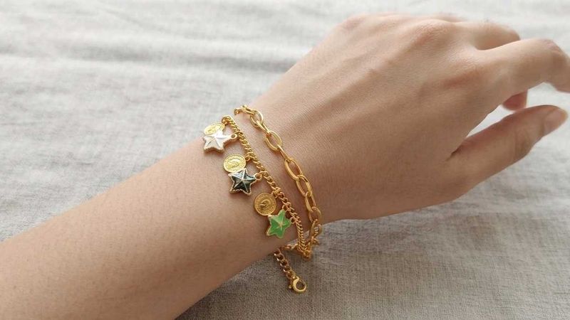Layered Bracelet with Star Charms