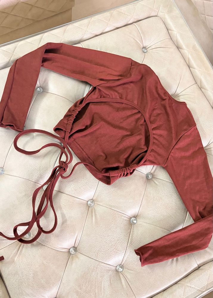 Rusty Red Open Back Crop Top
