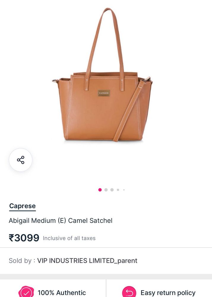 Caprese Abigail Medium Camel Satchel