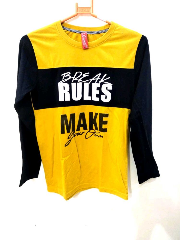 Yellow &amp; Black "Break Rules" T-Shirt
